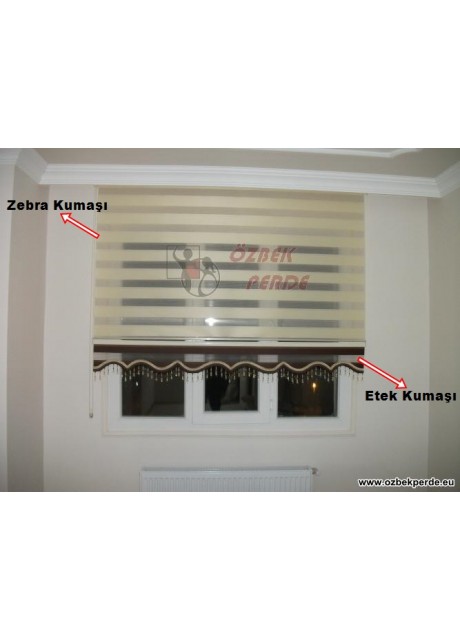 Eteği Renkli Zebra Perde